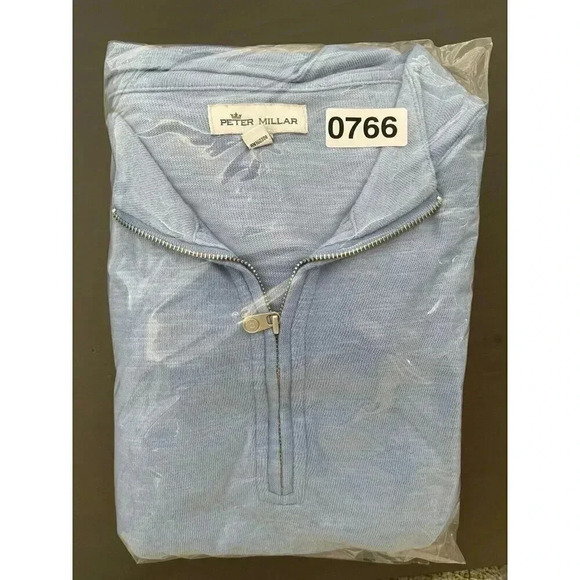 Peter Millar Men's Pullover 1/4 zip Long Sleeve XL Blue Crown Comfort Interlock - Picture 10 of 10